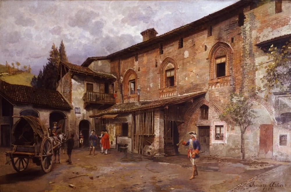Cortile quattrocentesco a Castiglioine Olona o Cortile antico - Artgate Fondazione Cariplo, Gallerie di Piazza Scala, Milano